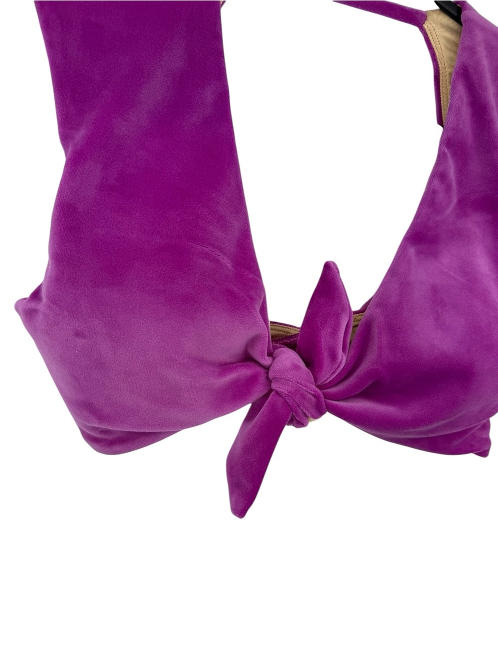 Niyama Sol Velour Purple Velvet Knotty Sports Bra Crop Top L/XL - Picture 2 of 6